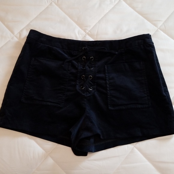 Free People Pants - Free People Navy Corduroy Tie Front Shorts